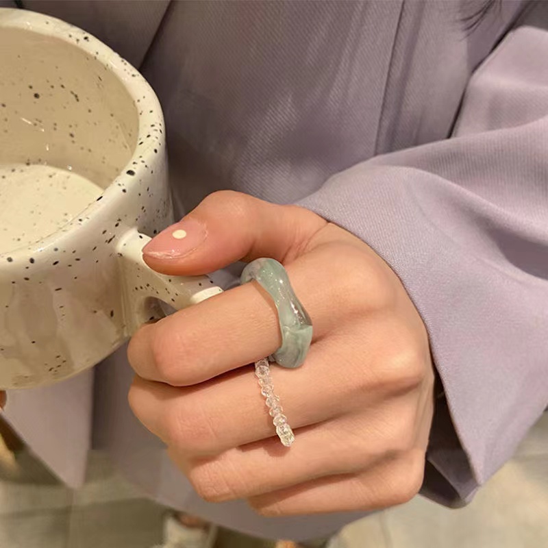 iF YOU Set 3 Nhẫn Nhựa Họa Tiết Hoạt Hình Nhiều Màu Sắc Cổ Điển Dành Cho Nữ