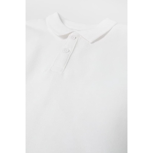 Áo thun polo màu trắng trơn basic Zara authentic.