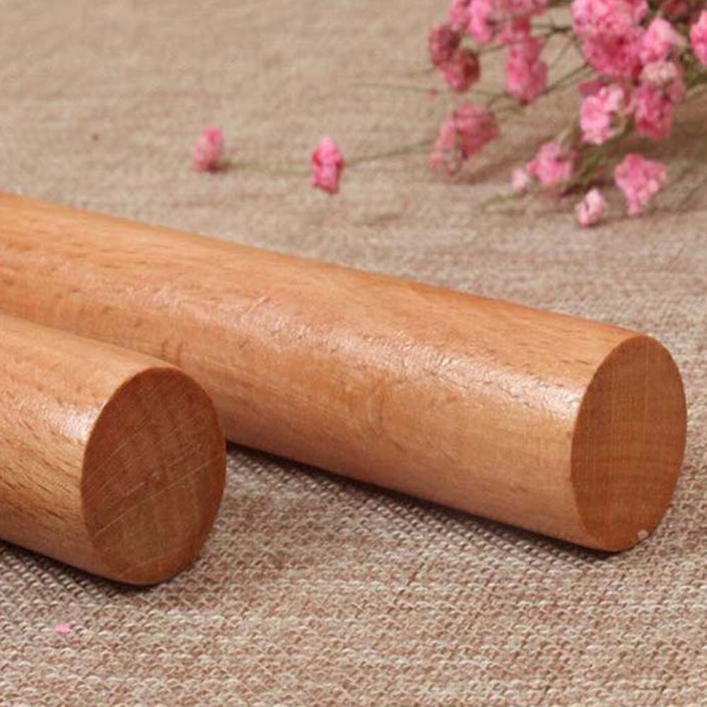 Cây lăn cán bột bằng gỗ sồi trơn tiện lợi dành cho làm bánh