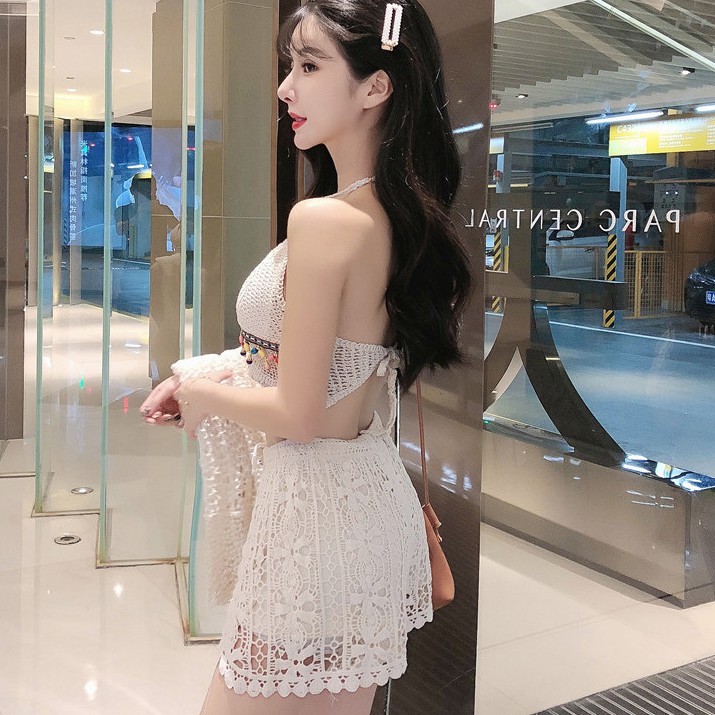 Đồ Bơi Nữ Sét Bikini Len Móc Đi Biển 3 Chi Tiết Bin Sports BHN019