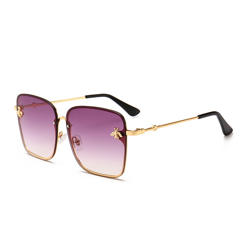 Kính Mát Gọng Vuông Kim Loại Phong Cách Âu Mỹ