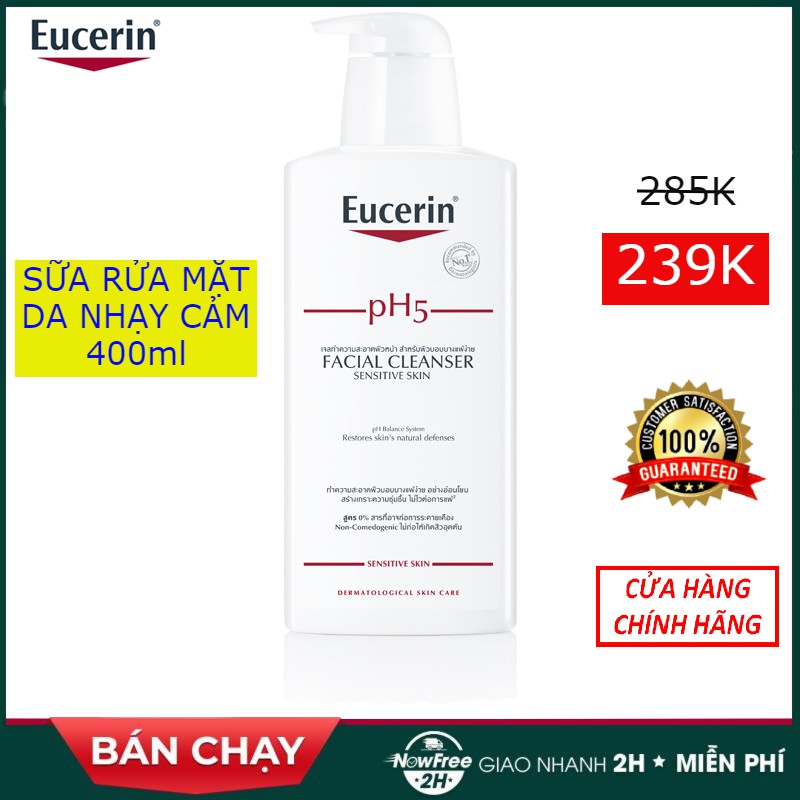 Sữa Rửa Mặt Eucerin Facial Cleanser PH5 Sensitive Skin 400ml - Dành Cho Da Nhạy Cảm