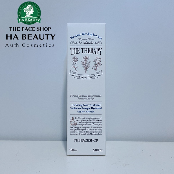 Nước hoa hồng dưỡng ẩm se khít lỗ chân lông cân bằng trẻ hóa da The Face Shop The Therapy Hydrating Tonic Treatment 150m