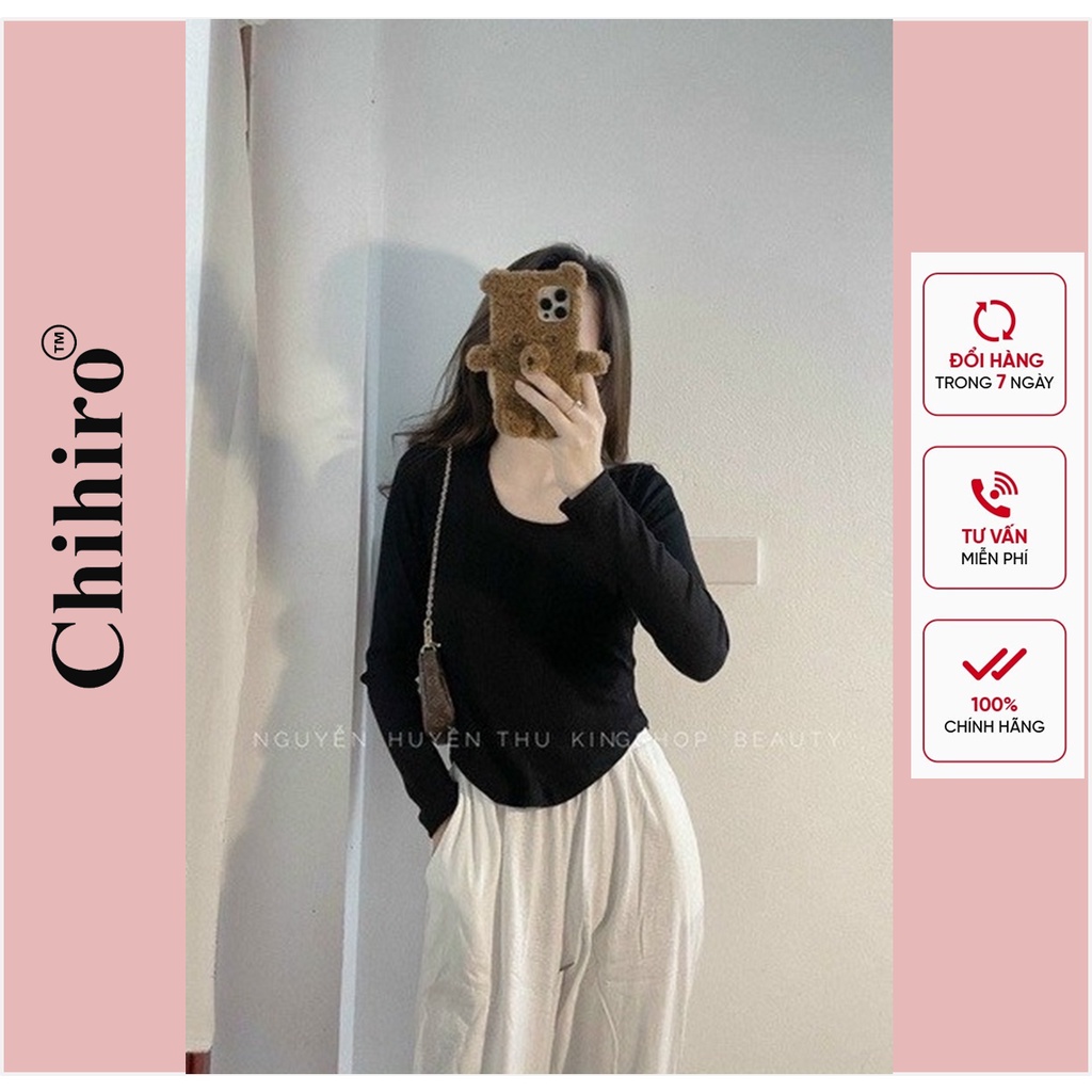 Áo Thun Nữ Dài Tay Cổ Tròn Đuôi Tôm Chất Thun Len Tăm Mỏng Chihiro Hàng Đẹp