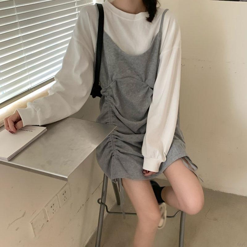 Đầm Giả Hai Lớp Phong Cách Hàn Quốc Dành Cho Nữ