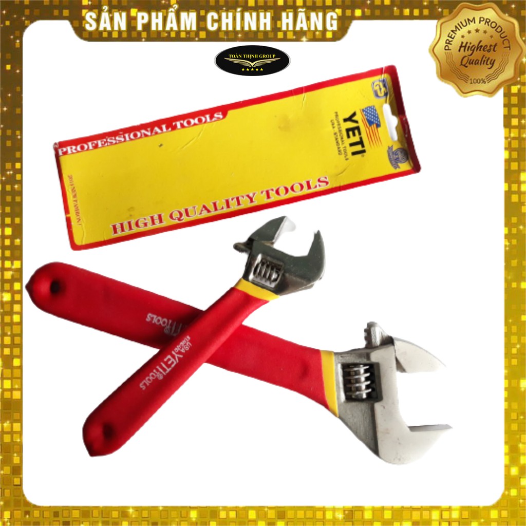 Mỏ Lết YeTl Cao Cấp Tay Bọc Cao Su Đỏ - Nhiều Kích Cỡ 8", 10",12" - Tay Cầm Chống Trượt, Thép Hợp Kim Chống Rỉ