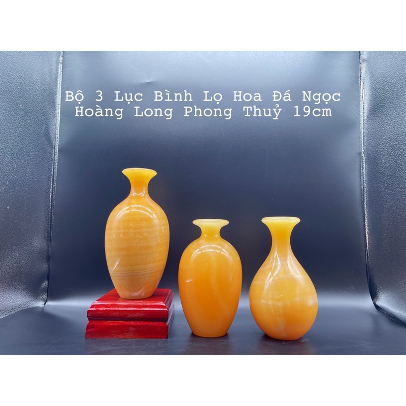 Bộ 3 Lục Bình Lọ Hoa Ngọc Hoàng Long Phong Thuỷ