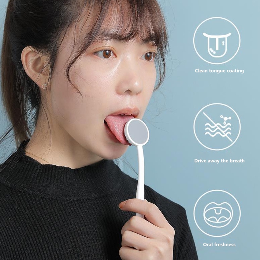 1 Dụng Cụ Cạo Lưỡi Chăm Sóc Răng Miệng Bằng Silicon Mềm Chống Trượt
