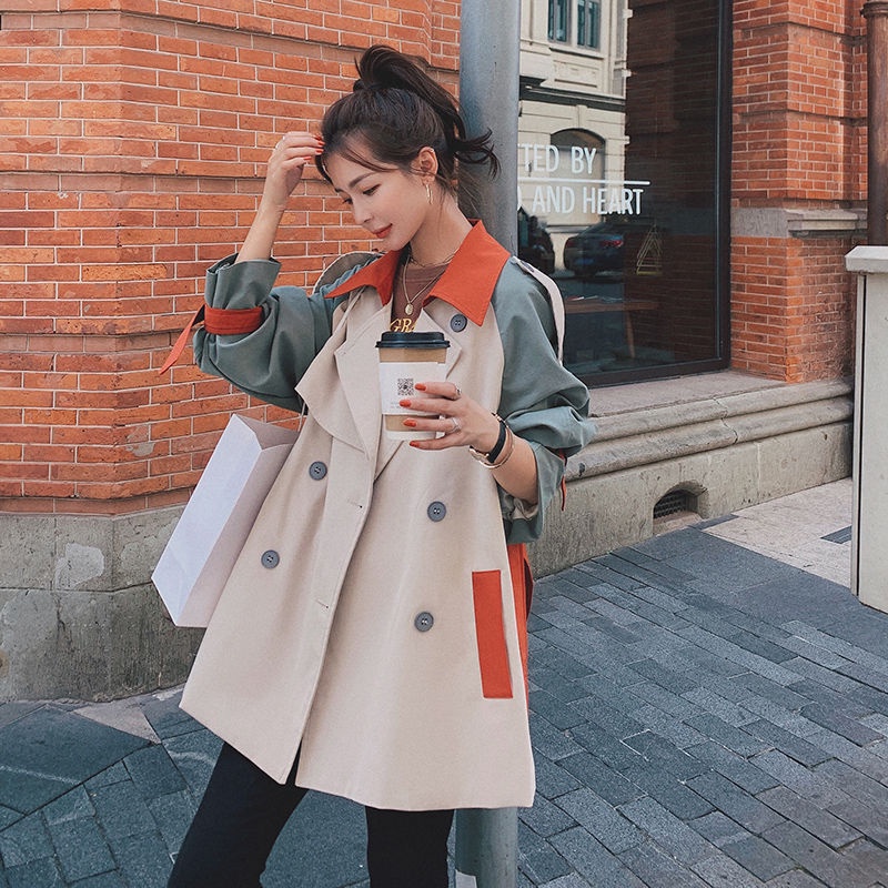 Áo Khoác Tay Dài Dáng Rộng Màu Sắc Tương Phản Phong Cách Hàn Quốc Thời Trang Xuân Thu Cho Nữ | BigBuy360 - bigbuy360.vn