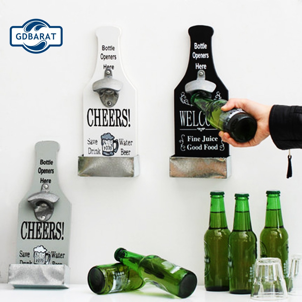 [NYCA Stock] Dụng Cụ Mở Nắp Chai Bằng Gỗ Cổ Điển Trang Trí Tường Nhà Hàng