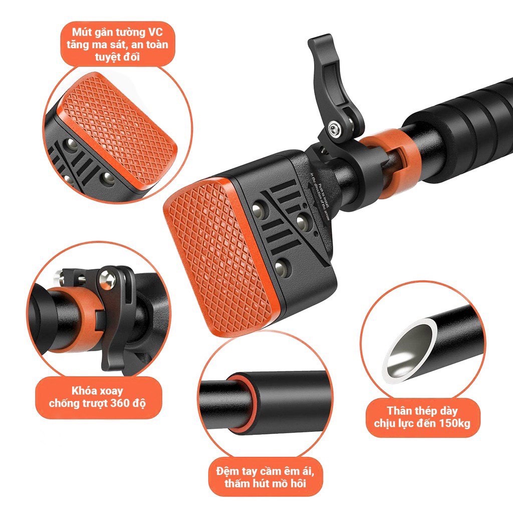 Xà Đơn Treo Tường Chông Xoay, Điều Chỉnh Dễ Dàng, Tiện Lợi, Mẫu Mới