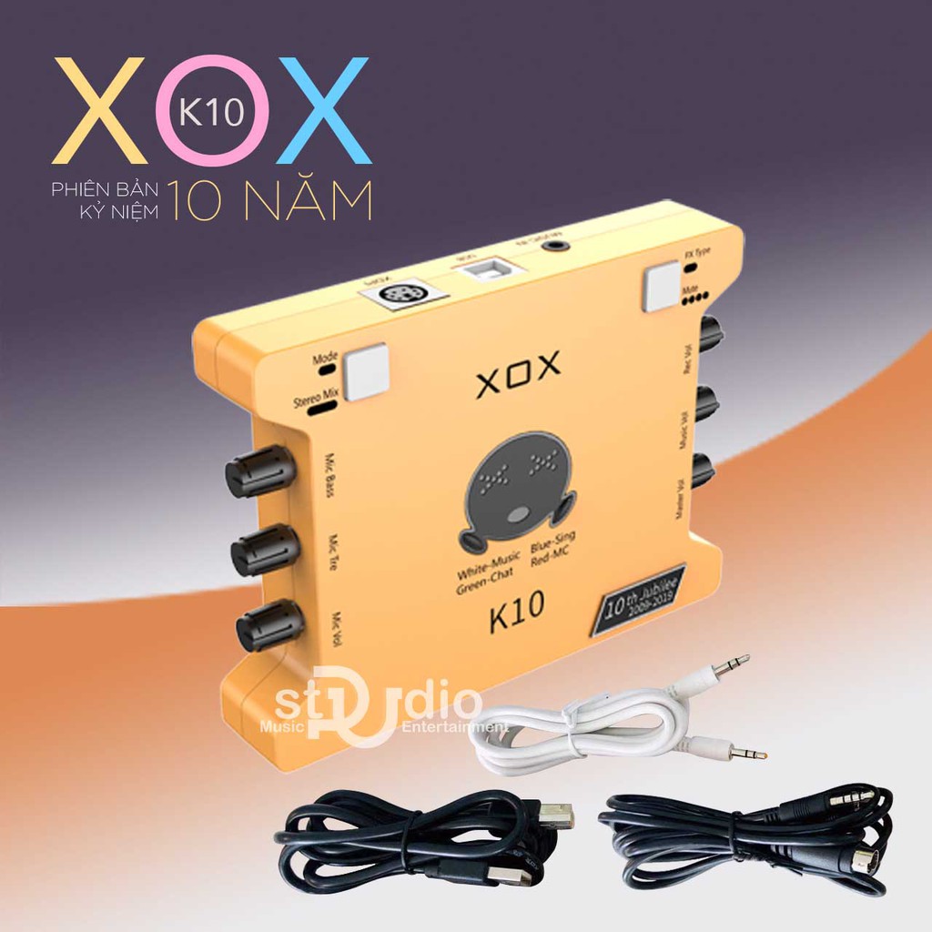 【Chính hãng】Thiết Bị thu âm Sound card XOX K10 Jubilee Sound card livestream -  BẢO HÀNH 12 tháng 1 đổi 1 (trừ phụ kiện)