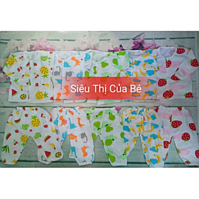 Bộ dài tay cúc giữa ( vải mỏng mềm thoáng mát) cho bé