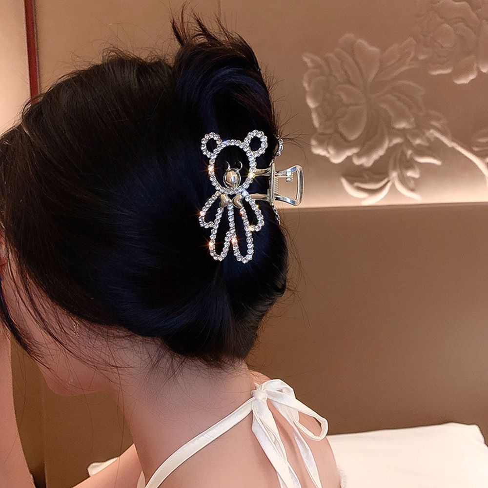 Kẹp Tóc Hợp Kim Đính Đá Và Ngọc Trai Kiểu Dáng Đơn Giản Phong Cách Hàn Quốc