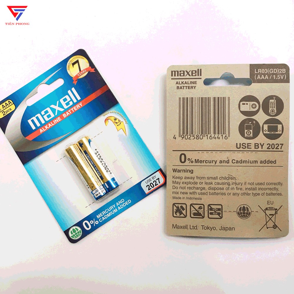 Pin Maxell Alkaline AAA (xanh)