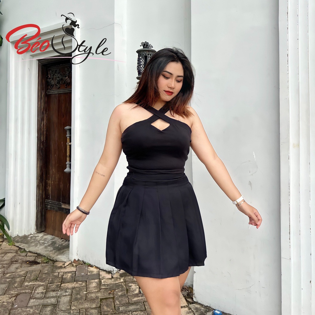 Chân váy xếp ly tenic Bigsize CVBS008 (có lót quần bên trong) -TES-Dành cho nàng mũm mĩm từ 55-95kg-Mặc đi chơi, dạo phố | BigBuy360 - bigbuy360.vn