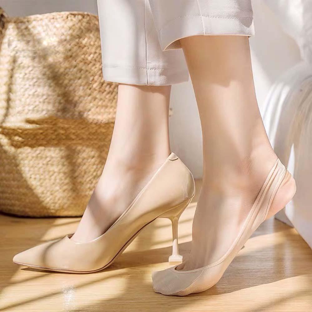 Vớ Thuyền Thoáng Khí Nửa Bàn Chân Bằng Silicone Bản Rộng Chống Trượt