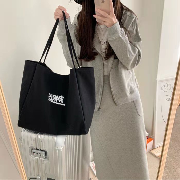 Túi xách vải canvas phong cách thời trang retro hàn quốc 2021 dành cho nữ