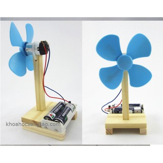 Đồ chơi quạt gỗ tự chế - không kèm pin