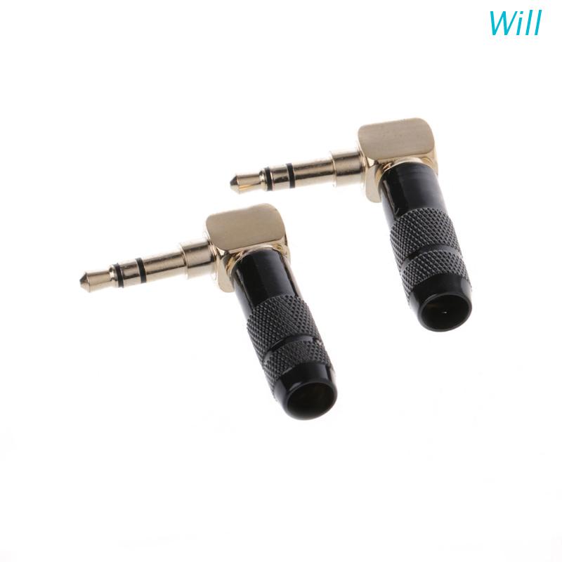 Set 2 Đầu Cắm Tai Nghe 3.5mm Góc Phải 3 Cực Chuyên Dụng