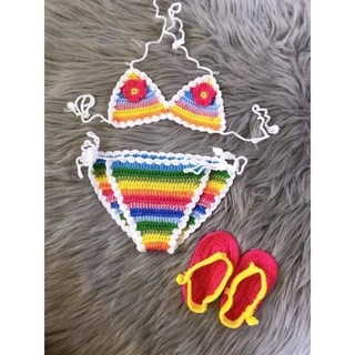 (Sẵn) Bikini handmade cho bé Bikini len cho bé