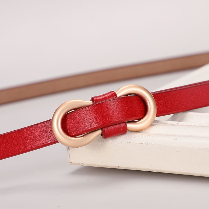 Thắt lưng da PU Haimeikang mỏng phối khóa số 8 thời trang cho nữ