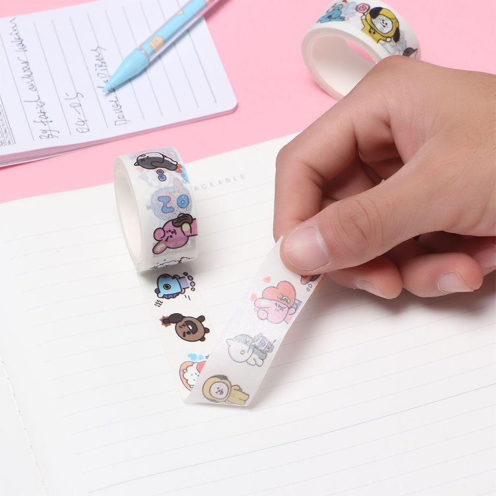 PISTA 1 Cuộn Băng Keo BT21 5M BT21 Dùng Trang Trí Thời Trang