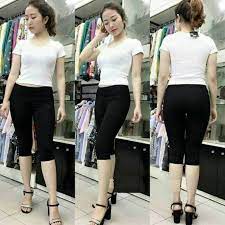 Quần legging lửng cạp chun vải thun cao cấp ngố nữ co giãn tốt dáng ôm Q20