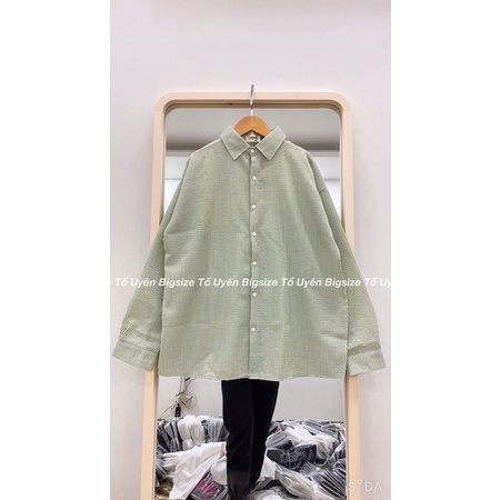 Áo Sơ Mi Kẻ Xốp Dài Tay Dáng Oversize