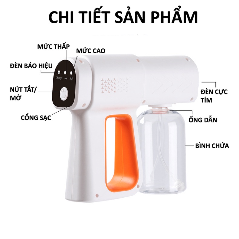 Máy phun sương cầm tay thế hệ mới K6X khử trùng diệt khuẩn có tia cực tím MPS00005