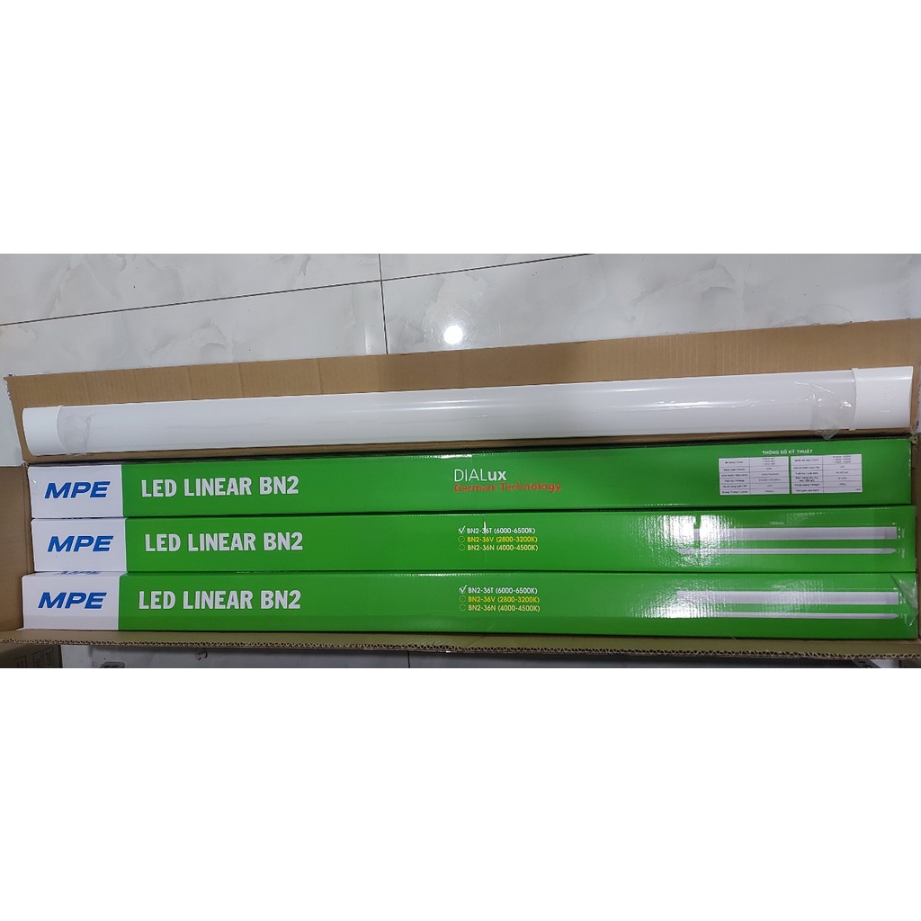 ĐÈN Led bán nguyệt MPE 36W 1m2 1,2m chính hãng ánh sáng trắng