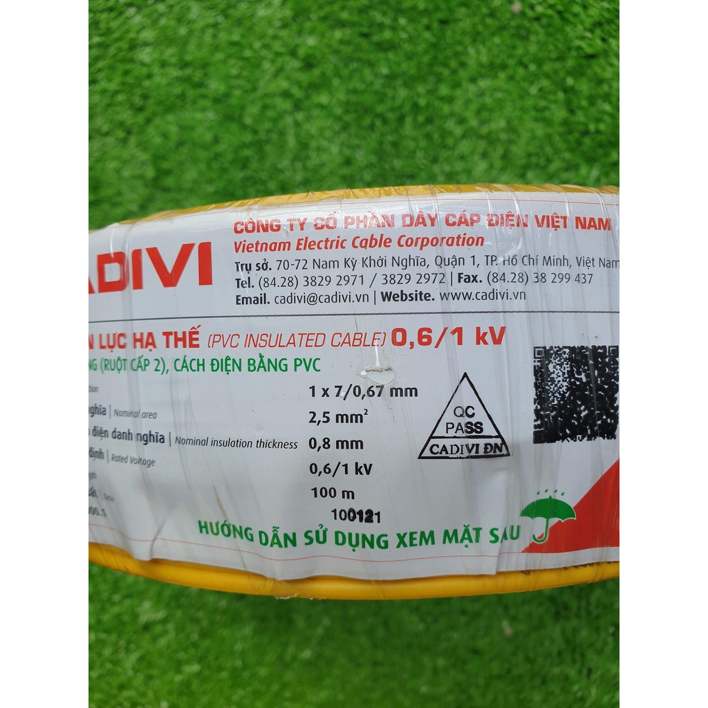 [CADIVI] Dây Điện ĐƠN CDV 1.0 / 1.5 / 2.0 / 2.5 (bán lẻ theo mét)