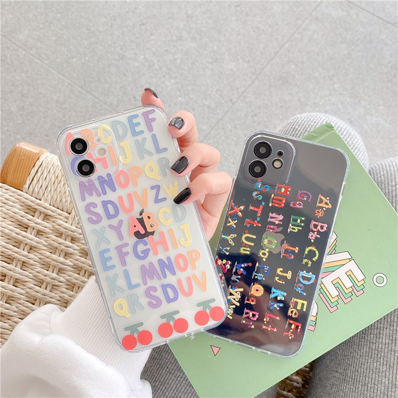 Ốp lưng iPhone iPhone 11 Pro Max / iPhone12 / iPhone X / iPhone 7 Plus / iPhone 8 / iPhone 6 / iPhone 11 Bảng chữ cái tiếng Anh Ốp lưng chống rơi điện thoại trong suốt