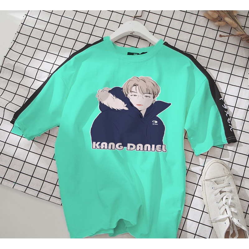 Áo thun Cotton Unisex - Fan Wanna One Hàn Quốc - K-Pop - Chibi - Kang Daniel mặc áo bông