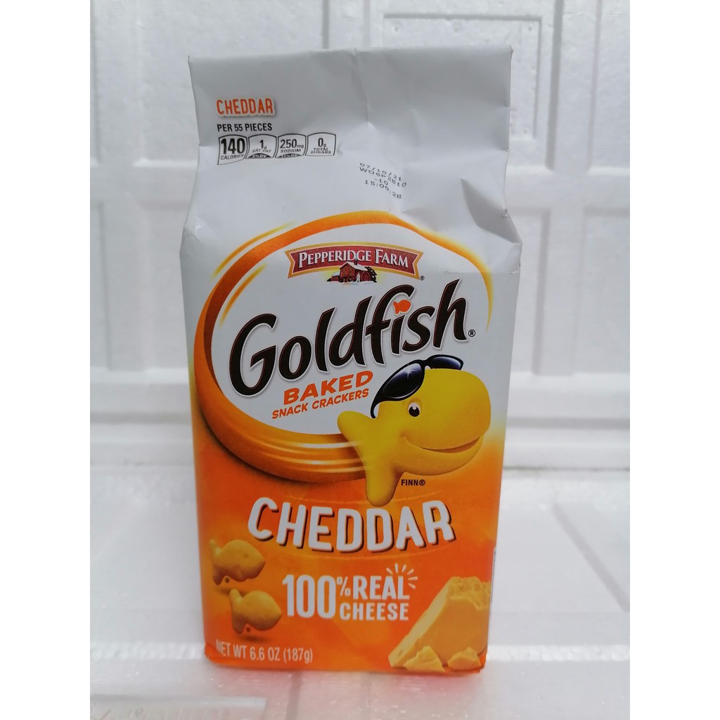 Bánh cá vị phô mai USA PEPPERIDGE FARM Goldfish Baked Snack Crackers Cheddar Cheese 187g