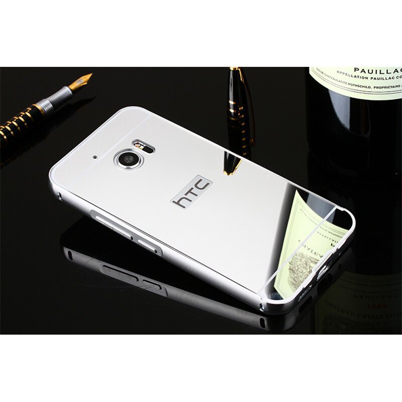 Ốp lưng viền kim loại lưng gương bóng cho HTC One M10.