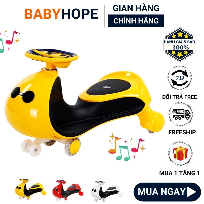 Xe lắc cho bé có nhạc Babyhope, bánh phát sáng mẫu 2021