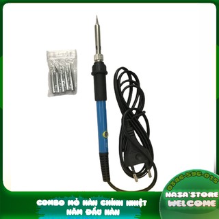 Combo Mỏ hàn chỉnh nhiệt 60w 220v và năm đầu hàn