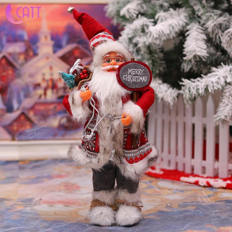 [Dadada1] Búp Bê Ông Già Noel Đứng Kèm Túi Quà Trang Trí Bàn Trong Nhà