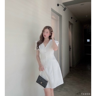 Đầm nữ cổ sơ mi dáng xoè đơn giản đủ size s m l