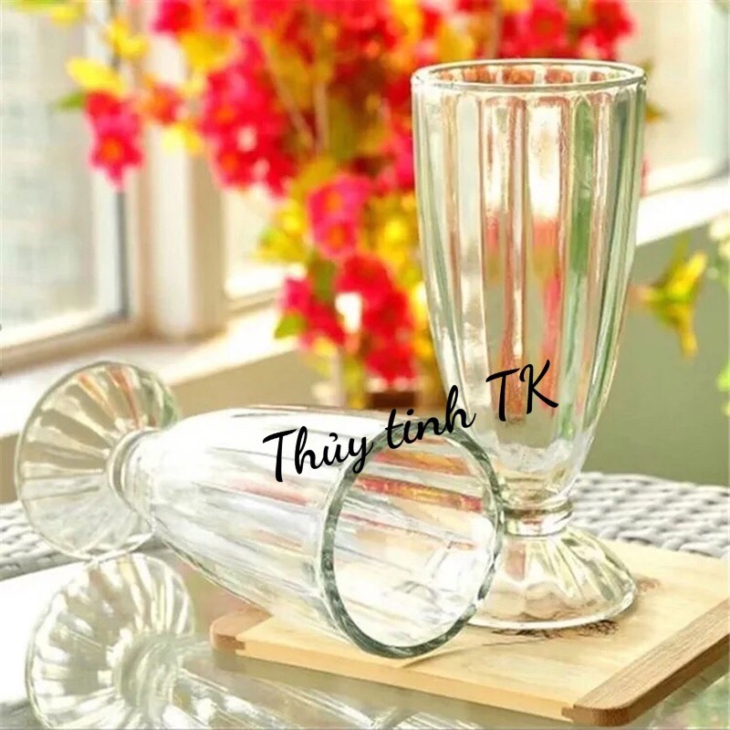 Combo 6 Ly thuỷ tinh uống sinh tố, nước ép, trà sữa đẹp chuẩn 340ml