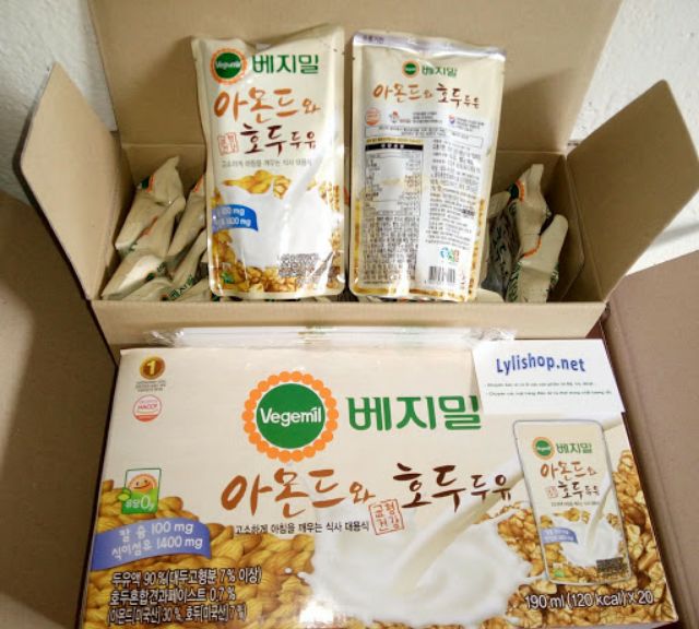Sữa óc chó, hạnh nhân Hàn Quốc