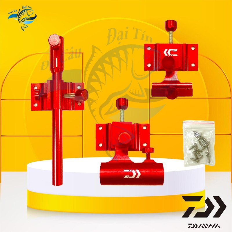Bộ Pat gắn thùng - Pat rọng cá - Pat chống cần - Pat khay mồi chính hãng Daiwa chất liệu kim loại cao cấp