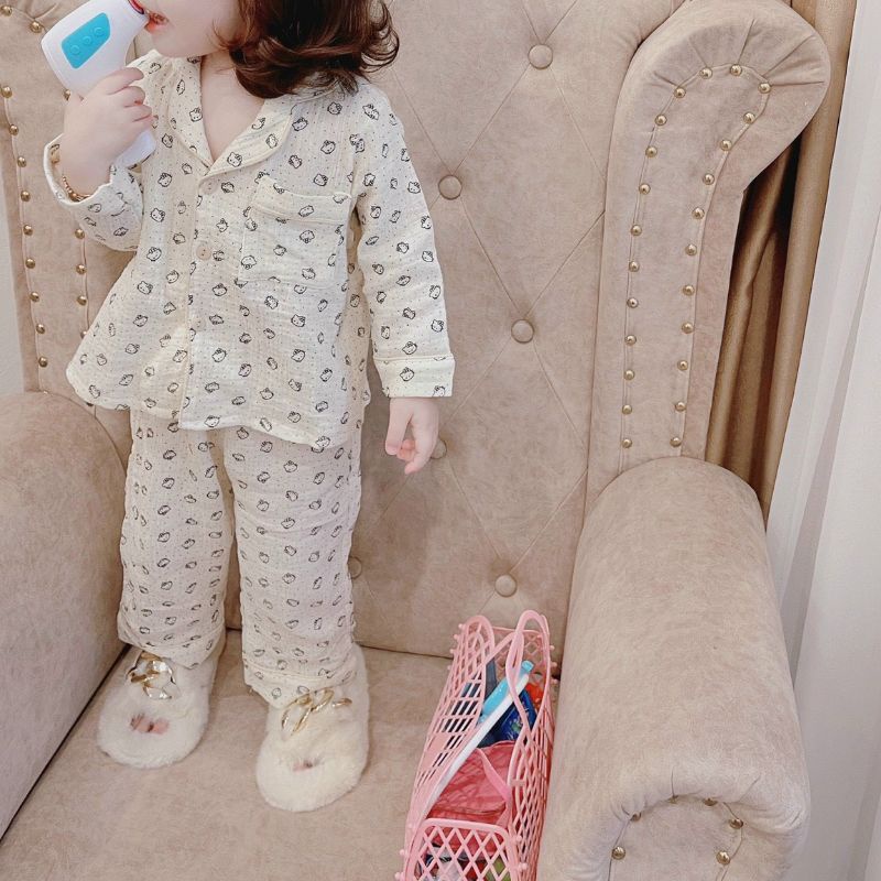 Bộ pijama  đũi xốp loại 1 size đại cho bé