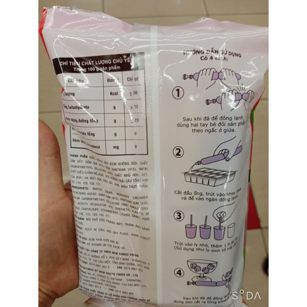 Kem đá NewChoice hương trái cây 450g