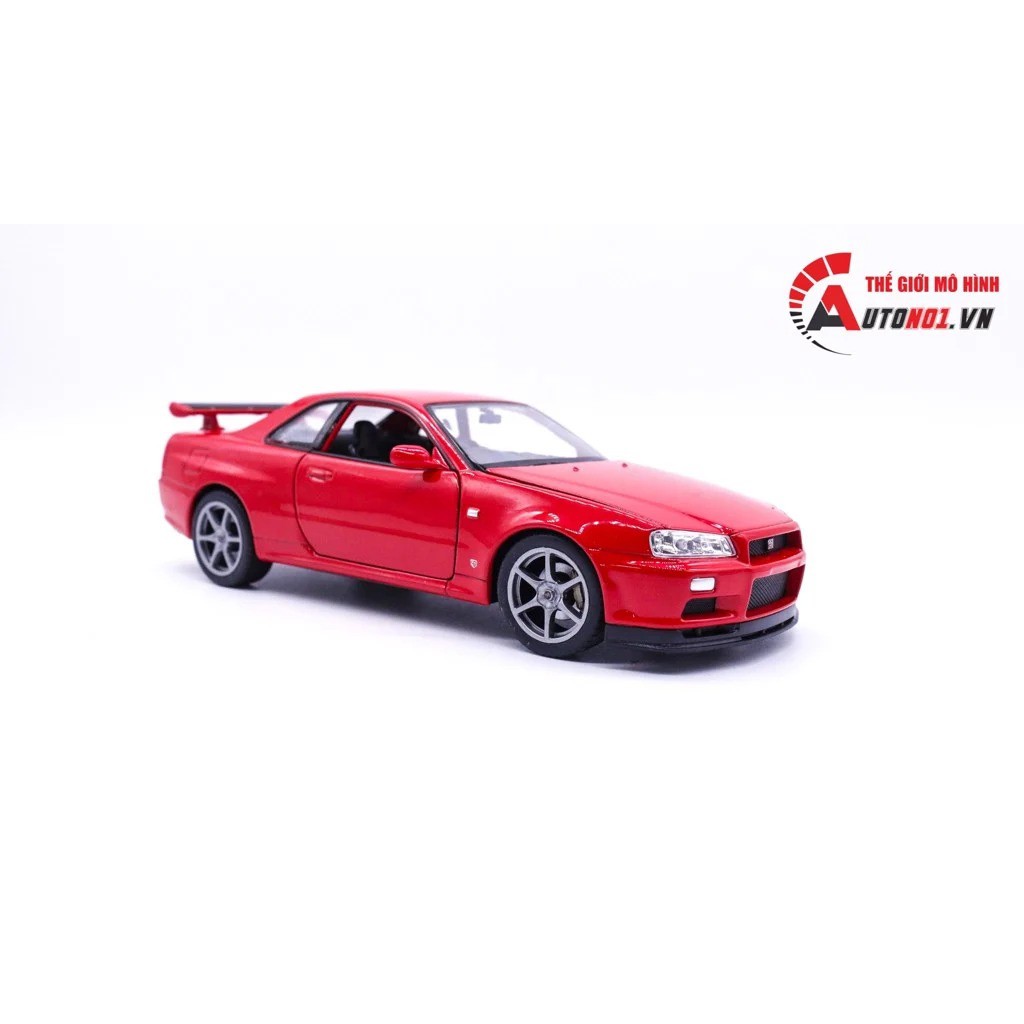 MÔ HÌNH XE NISSAN SKYLINE GT-R R34 RED 1:24 WELLY 7452