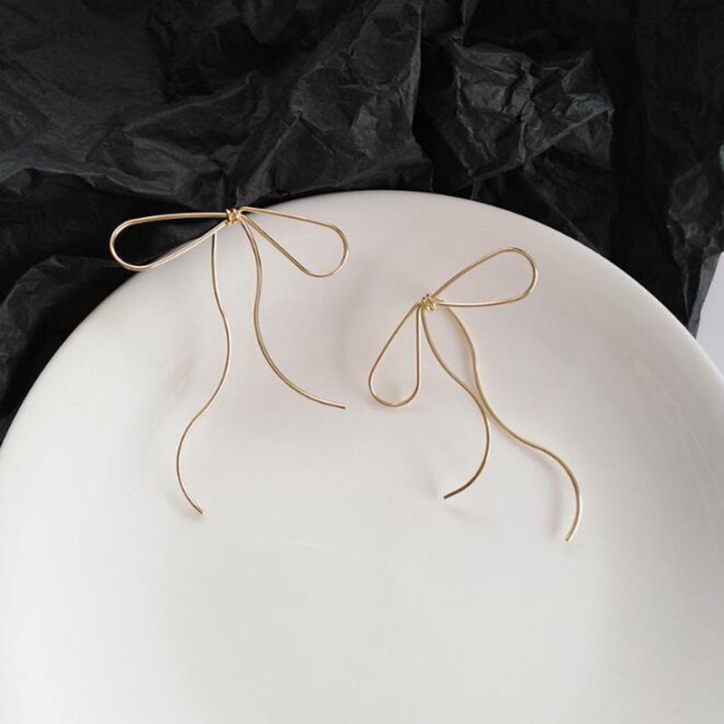 Khuyên tai dáng dài hình nơ phong cách Hàn Quốc dành cho phái đẹp