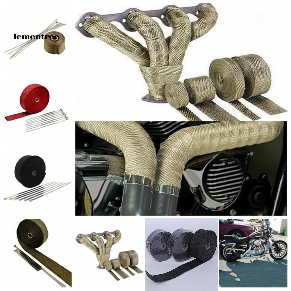 Cuộn Dây Cách Nhiệt Bọc Ống Pô Xe Máy Kèm 4 Dây Thép