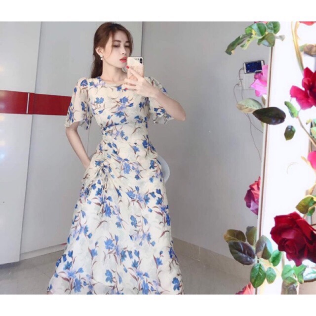 Đầm dây rút tay loe (hình thật+video) | BigBuy360 - bigbuy360.vn