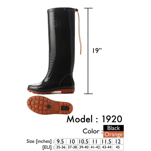 Boot đế màu cam cao 18 inch (DI)